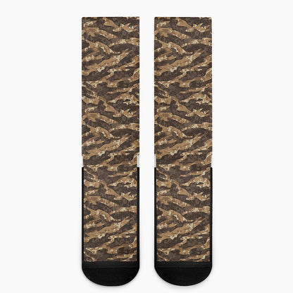 Desert Tiger Stripe Camouflage Print Crew Socks