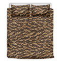 Desert Tiger Stripe Camouflage Print Duvet Cover Bedding Set