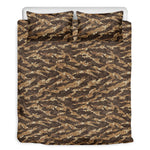 Desert Tiger Stripe Camouflage Print Duvet Cover Bedding Set