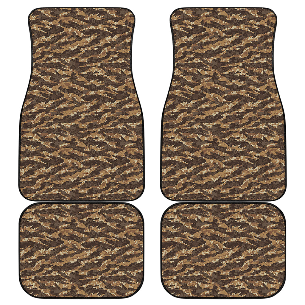 Desert Tiger Stripe Camouflage Print Front and Back Car Floor Mats