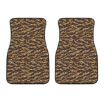 Desert Tiger Stripe Camouflage Print Front Car Floor Mats