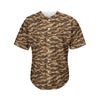 Desert Tiger Stripe Camouflage Print Men's Baseball Jersey
