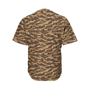 Desert Tiger Stripe Camouflage Print Men's Baseball Jersey