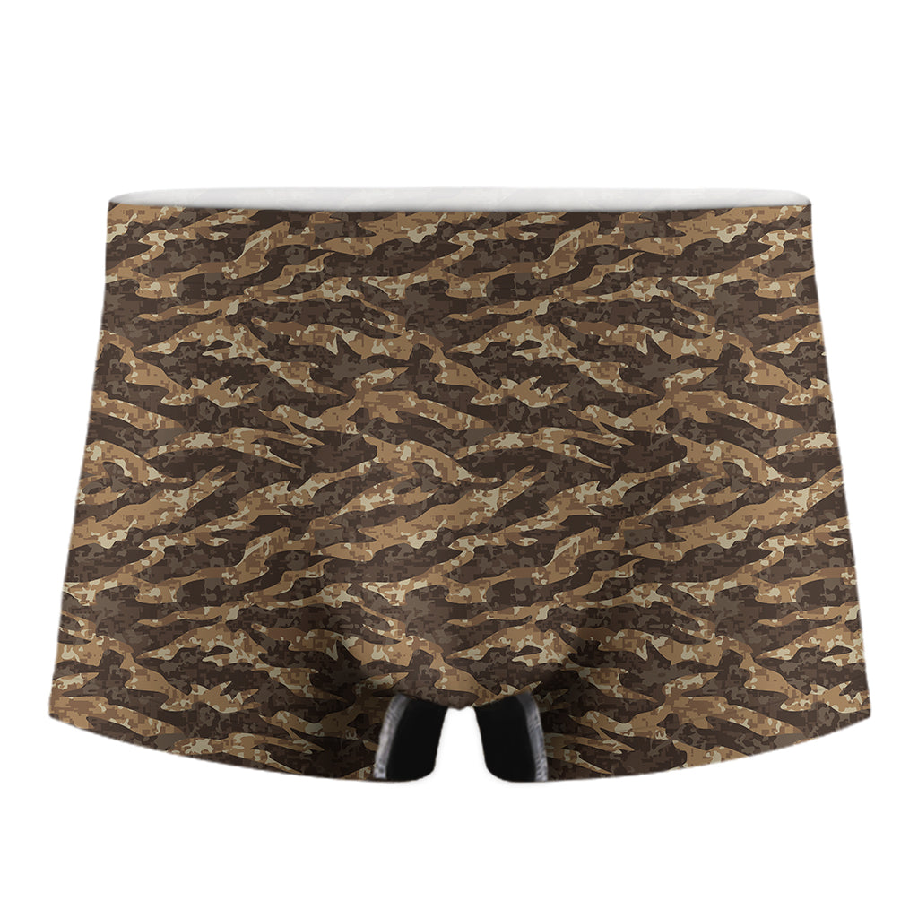 Desert Tiger Stripe Camouflage Print Men's Boxer Briefs