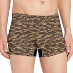 Desert Tiger Stripe Camouflage Print Men's Boxer Briefs