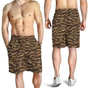 Desert Tiger Stripe Camouflage Print Men's Shorts