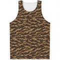 Desert Tiger Stripe Camouflage Print Men's Tank Top