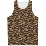 Desert Tiger Stripe Camouflage Print Men's Tank Top