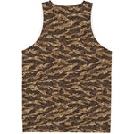 Desert Tiger Stripe Camouflage Print Men's Tank Top