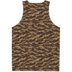 Desert Tiger Stripe Camouflage Print Men's Tank Top