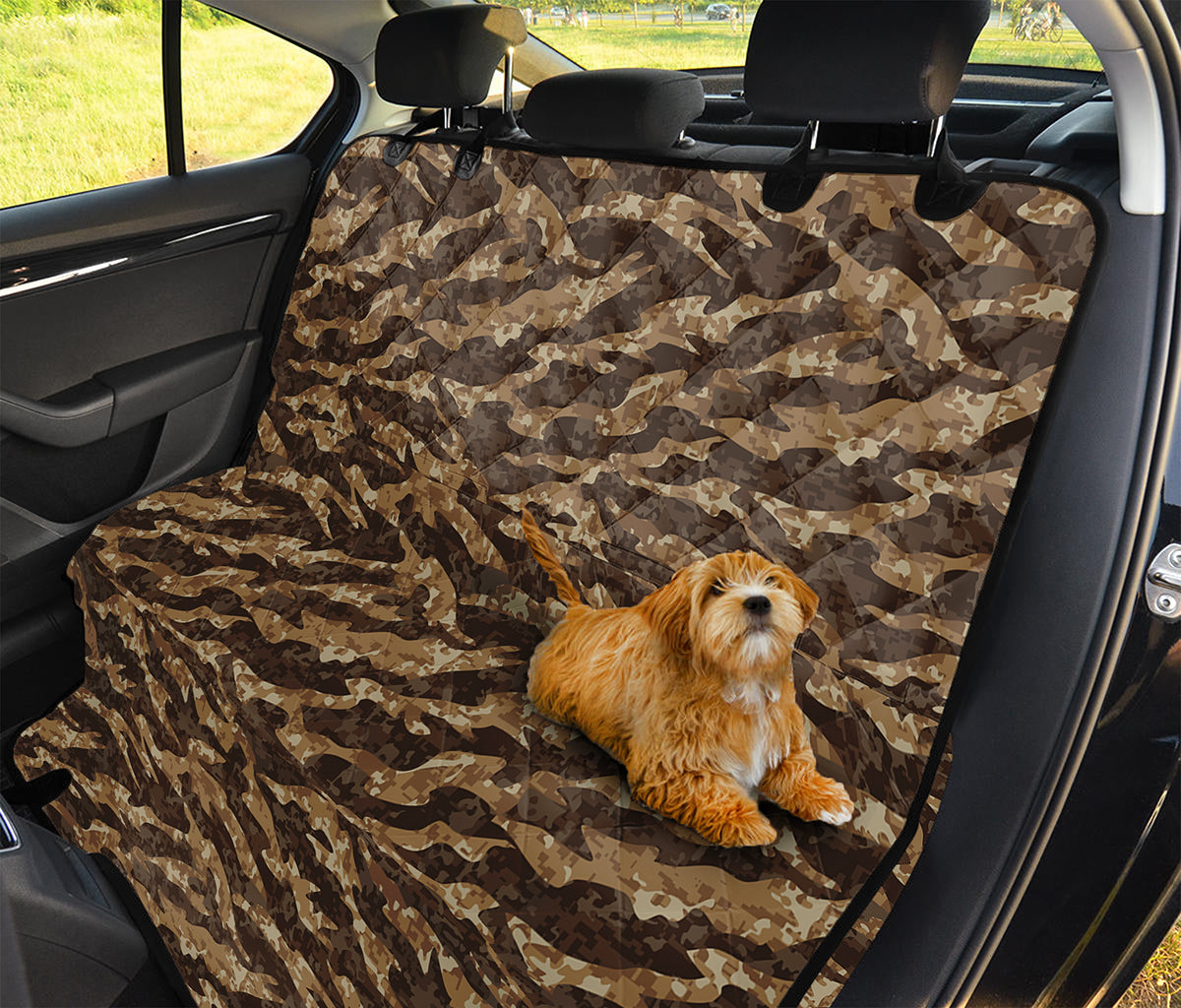 Desert Tiger Stripe Camouflage Print Pet Car Back Seat Cover