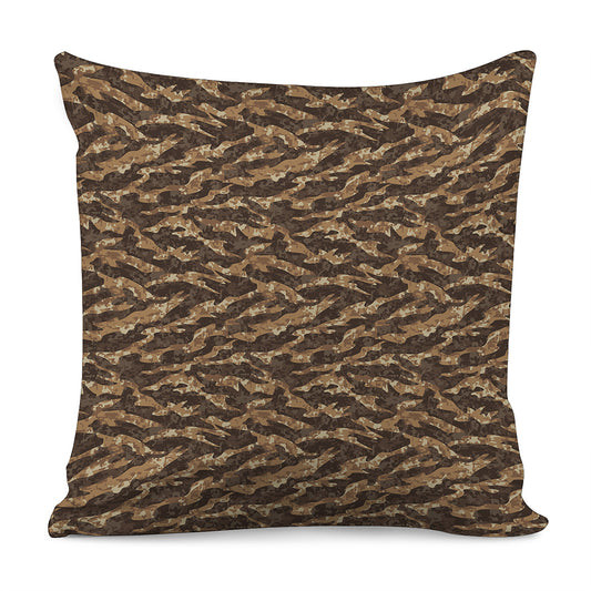 Desert Tiger Stripe Camouflage Print Pillow Cover