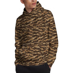 Desert Tiger Stripe Camouflage Print Pullover Hoodie
