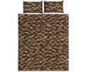 Desert Tiger Stripe Camouflage Print Quilt Bed Set