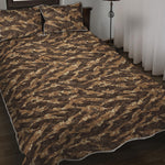 Desert Tiger Stripe Camouflage Print Quilt Bed Set