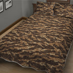 Desert Tiger Stripe Camouflage Print Quilt Bed Set