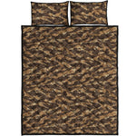Desert Tiger Stripe Camouflage Print Quilt Bed Set