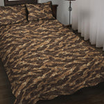 Desert Tiger Stripe Camouflage Print Quilt Bed Set