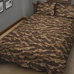 Desert Tiger Stripe Camouflage Print Quilt Bed Set