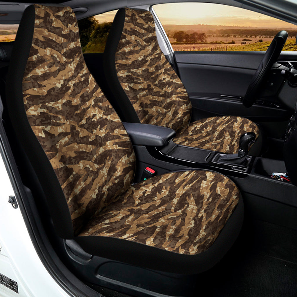 Desert Tiger Stripe Camouflage Print Universal Fit Car Seat Covers