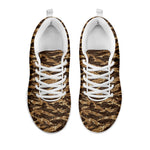 Desert Tiger Stripe Camouflage Print White Sneakers