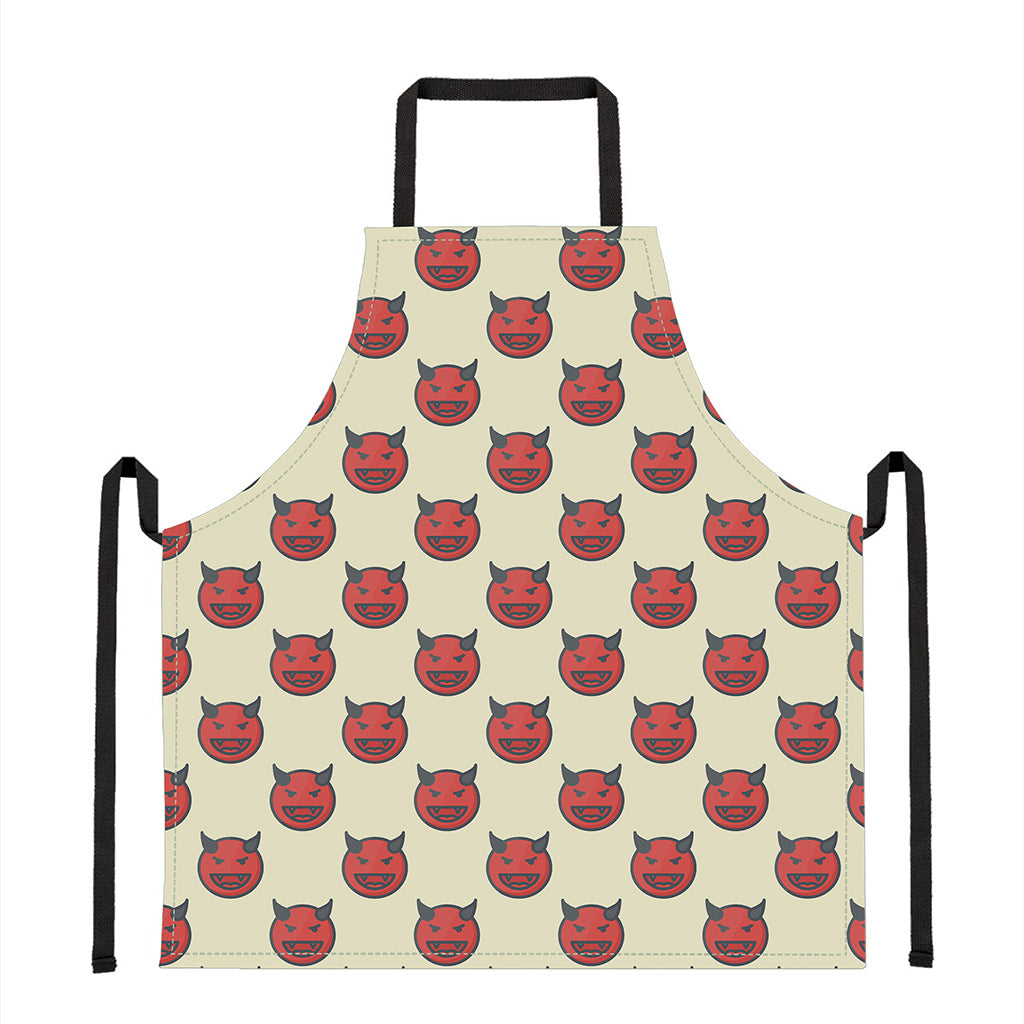 Devil Emoji Pattern Print Apron