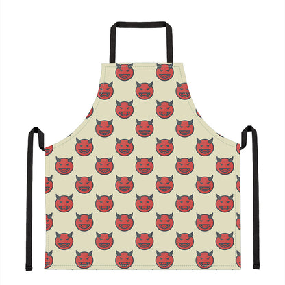 Devil Emoji Pattern Print Apron