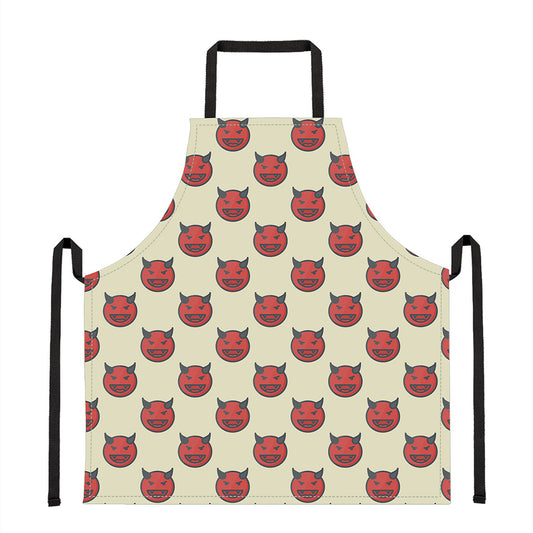 Devil Emoji Pattern Print Apron