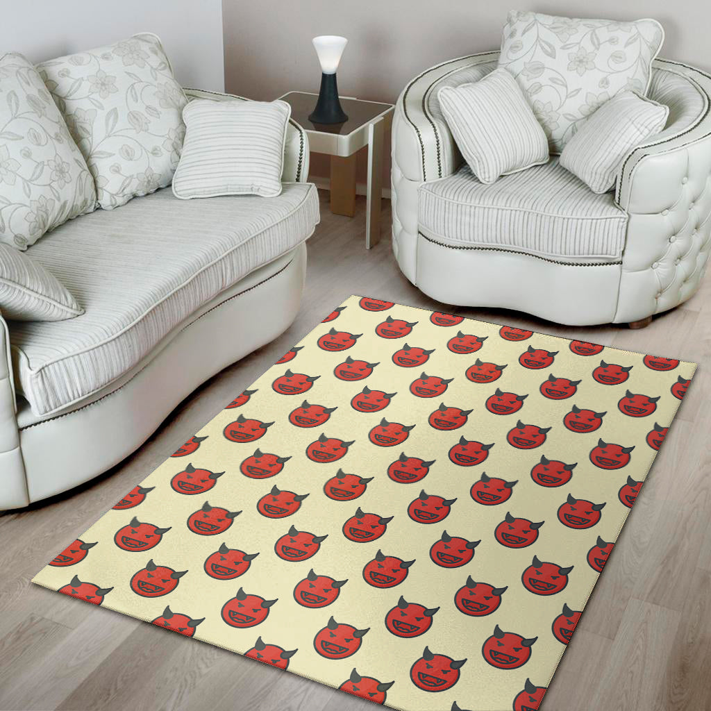 Devil Emoji Pattern Print Area Rug