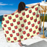 Devil Emoji Pattern Print Beach Sarong Wrap