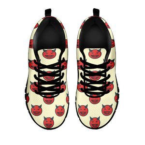 Devil Emoji Pattern Print Black Sneakers