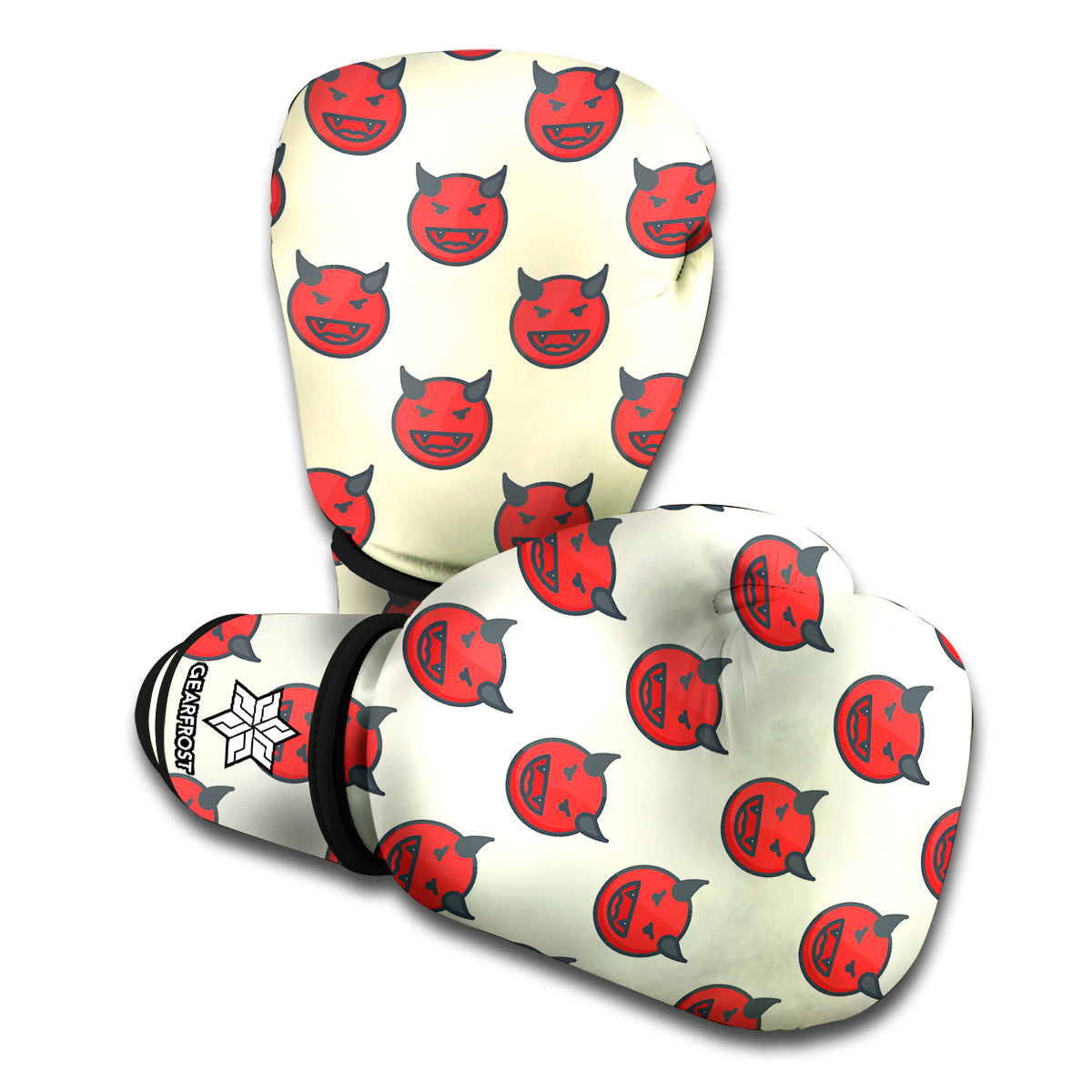 Devil Emoji Pattern Print Boxing Gloves