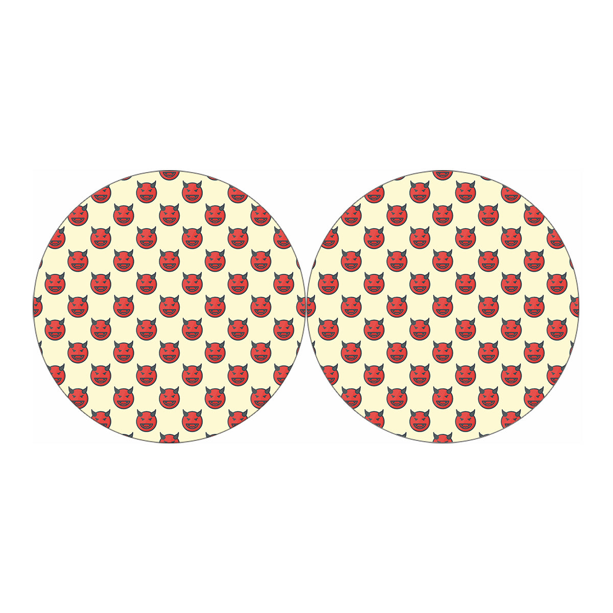 Devil Emoji Pattern Print Car Coasters