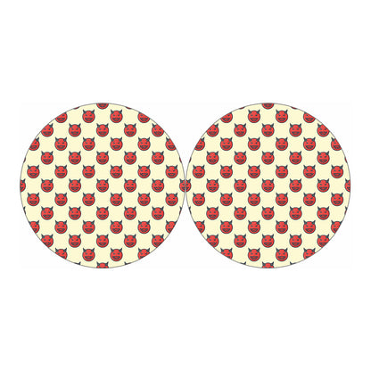 Devil Emoji Pattern Print Car Coasters