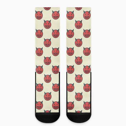 Devil Emoji Pattern Print Crew Socks