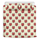 Devil Emoji Pattern Print Duvet Cover Bedding Set