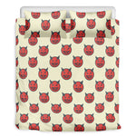 Devil Emoji Pattern Print Duvet Cover Bedding Set