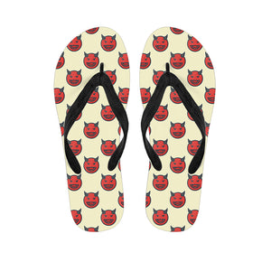 Devil Emoji Pattern Print Flip Flops