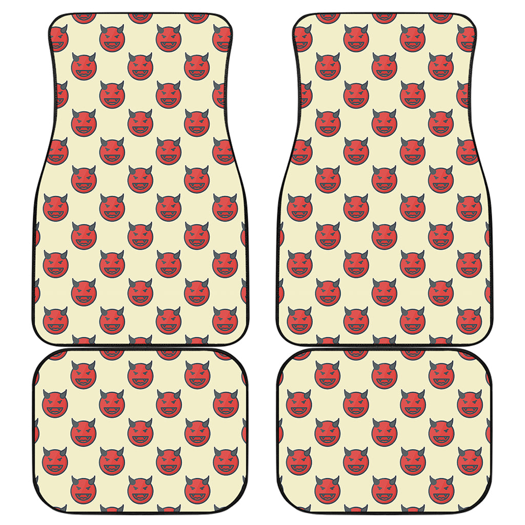 Devil Emoji Pattern Print Front and Back Car Floor Mats