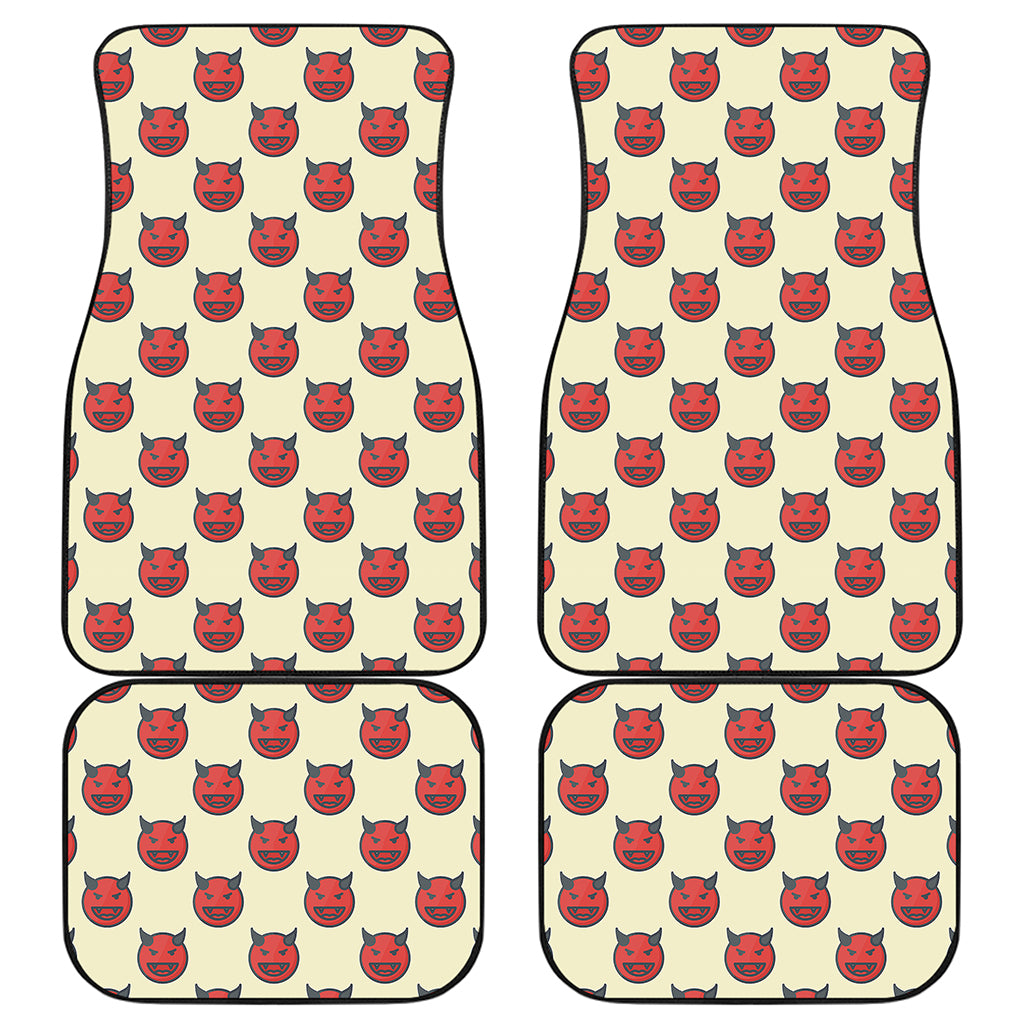 Devil Emoji Pattern Print Front and Back Car Floor Mats