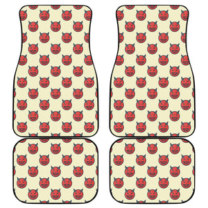 Devil Emoji Pattern Print Front and Back Car Floor Mats