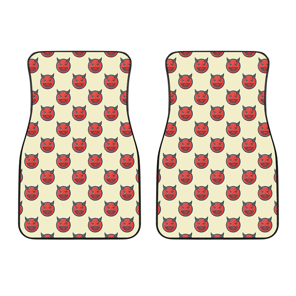 Devil Emoji Pattern Print Front Car Floor Mats
