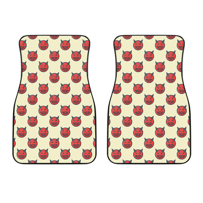 Devil Emoji Pattern Print Front Car Floor Mats