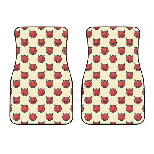 Devil Emoji Pattern Print Front Car Floor Mats