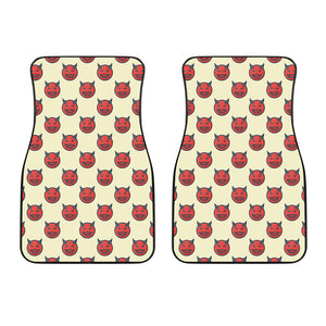 Devil Emoji Pattern Print Front Car Floor Mats