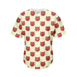 Devil Emoji Pattern Print Men's Baseball Jersey