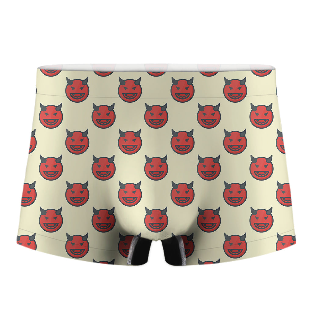 Devil Emoji Pattern Print Men's Boxer Briefs