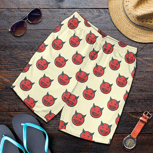 Devil Emoji Pattern Print Men's Shorts