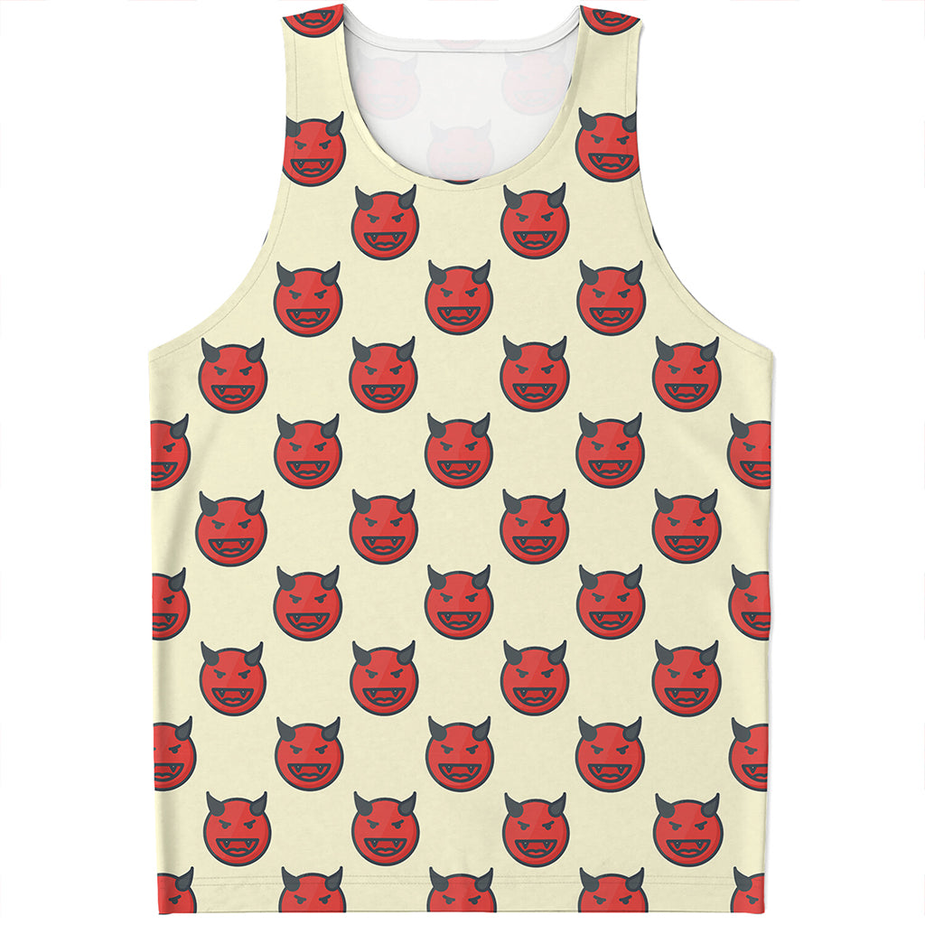 Devil Emoji Pattern Print Men's Tank Top