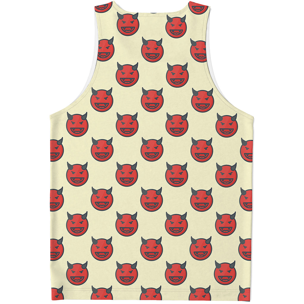 Devil Emoji Pattern Print Men's Tank Top